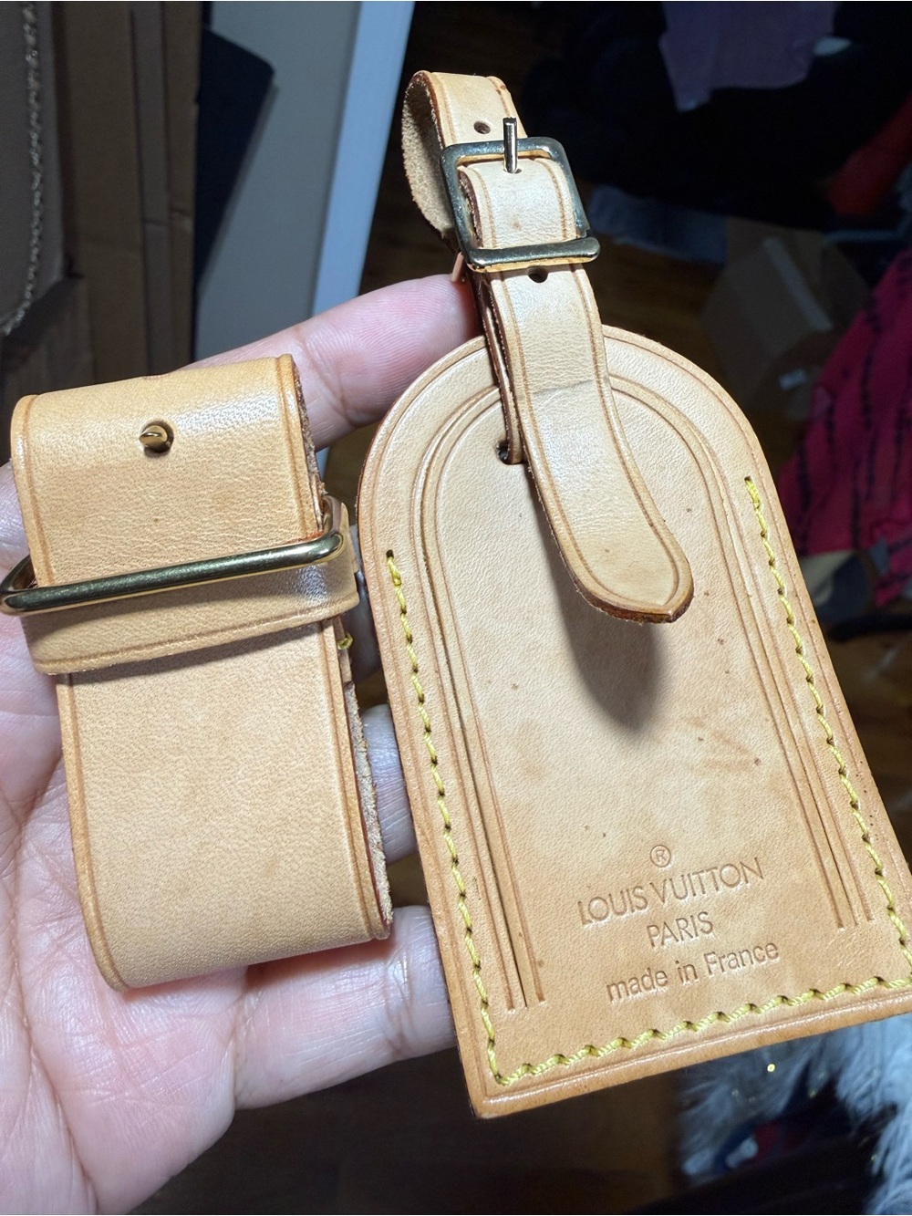 Louis Vuitton Tan Vachetta Leather Luggage Tag and Strap